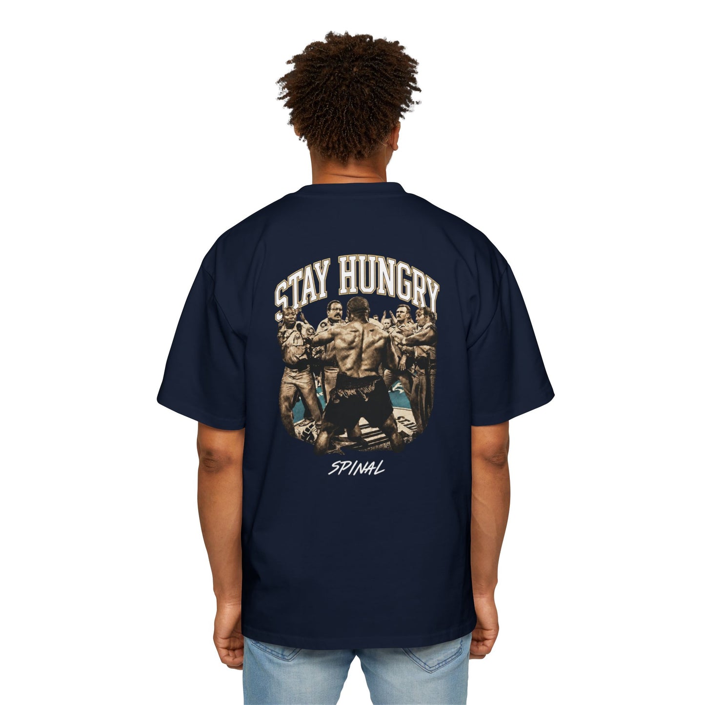 Stay Hungry Oversized Tee — 'Tyson Spinal' Graphic Men's T-Shirt