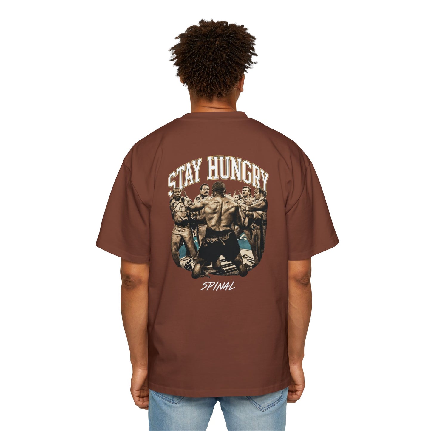 Stay Hungry Oversized Tee — 'Tyson Spinal' Graphic Men's T-Shirt