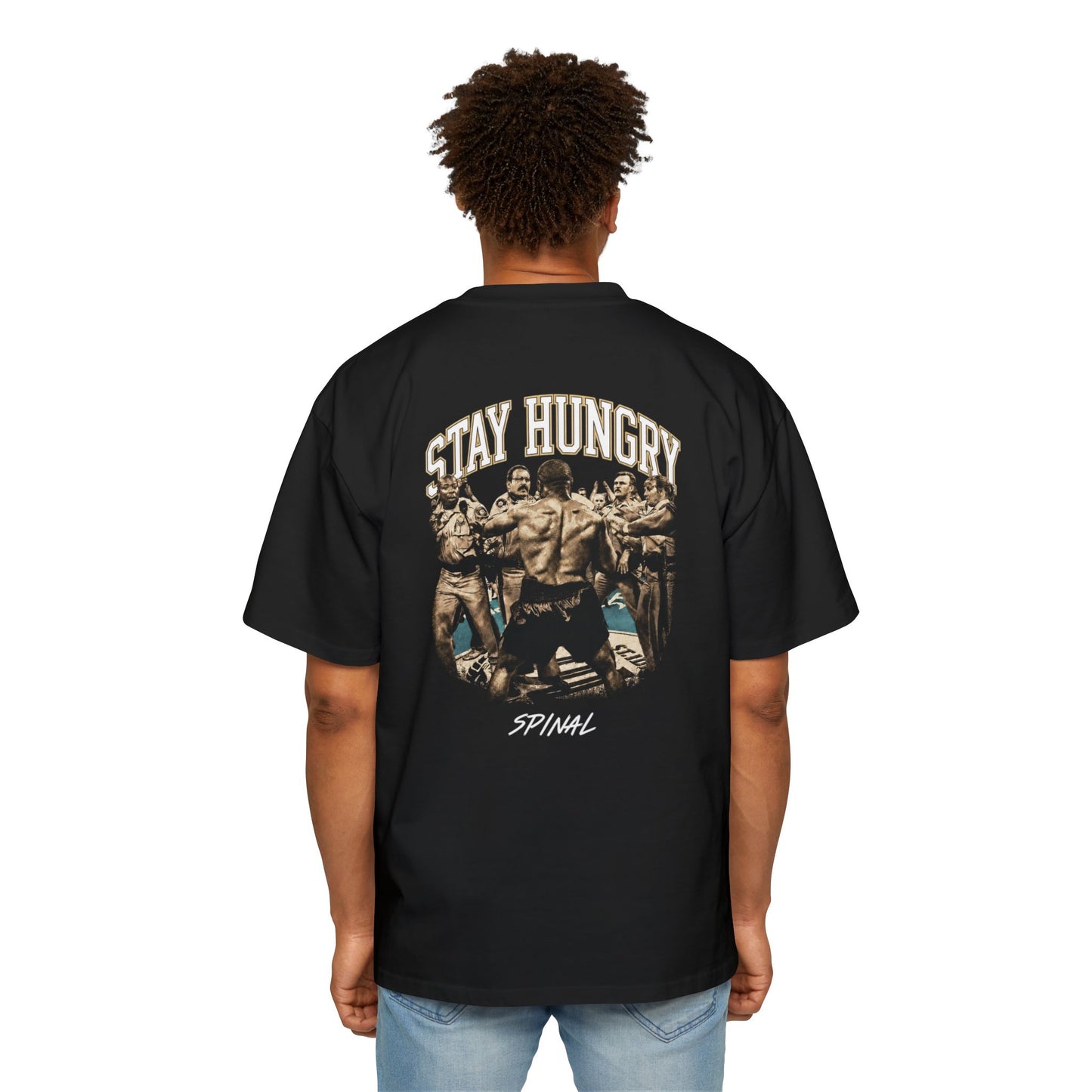 Stay Hungry Oversized Tee — 'Tyson Spinal' Graphic Men's T-Shirt