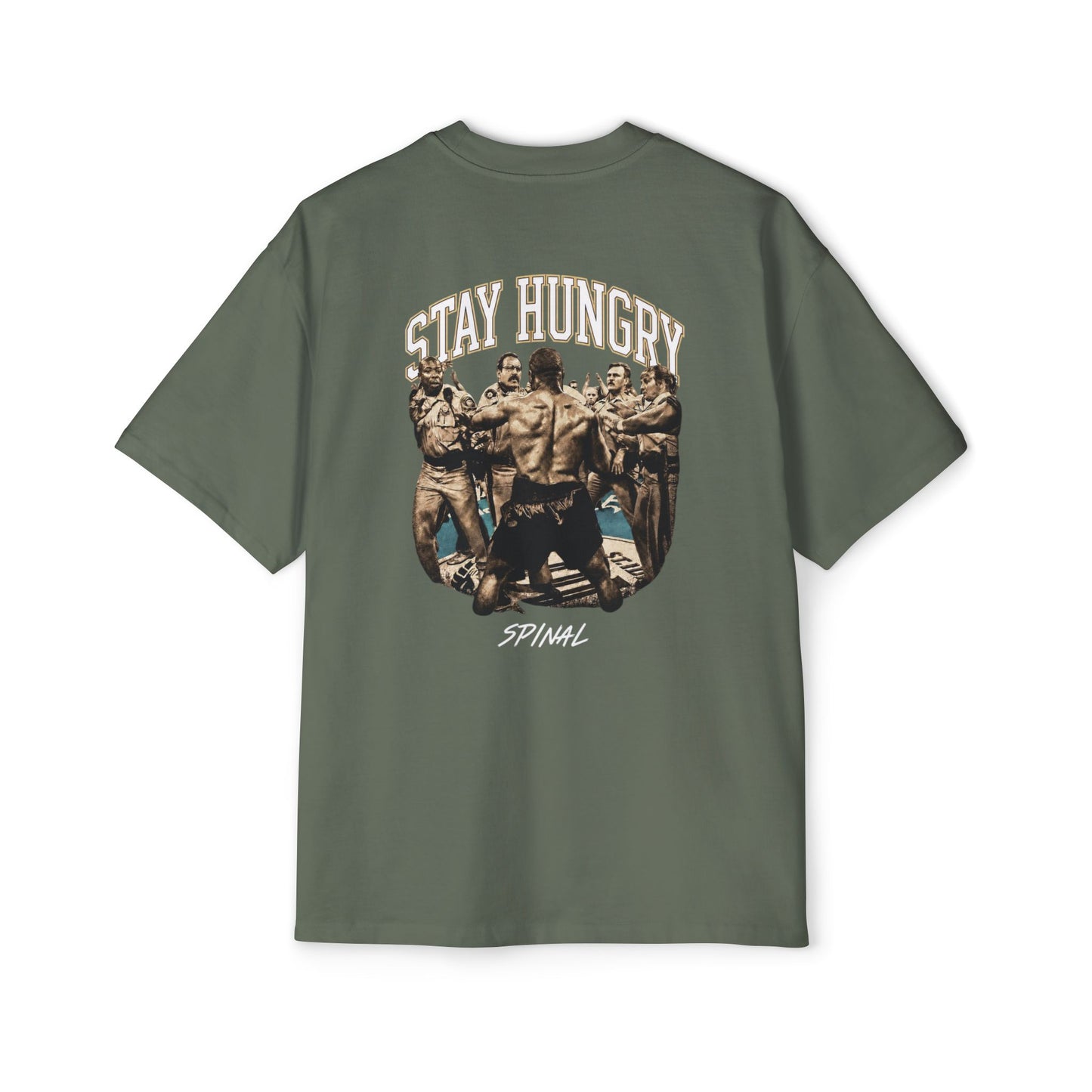 Stay Hungry Oversized Tee — 'Tyson Spinal' Graphic Men's T-Shirt