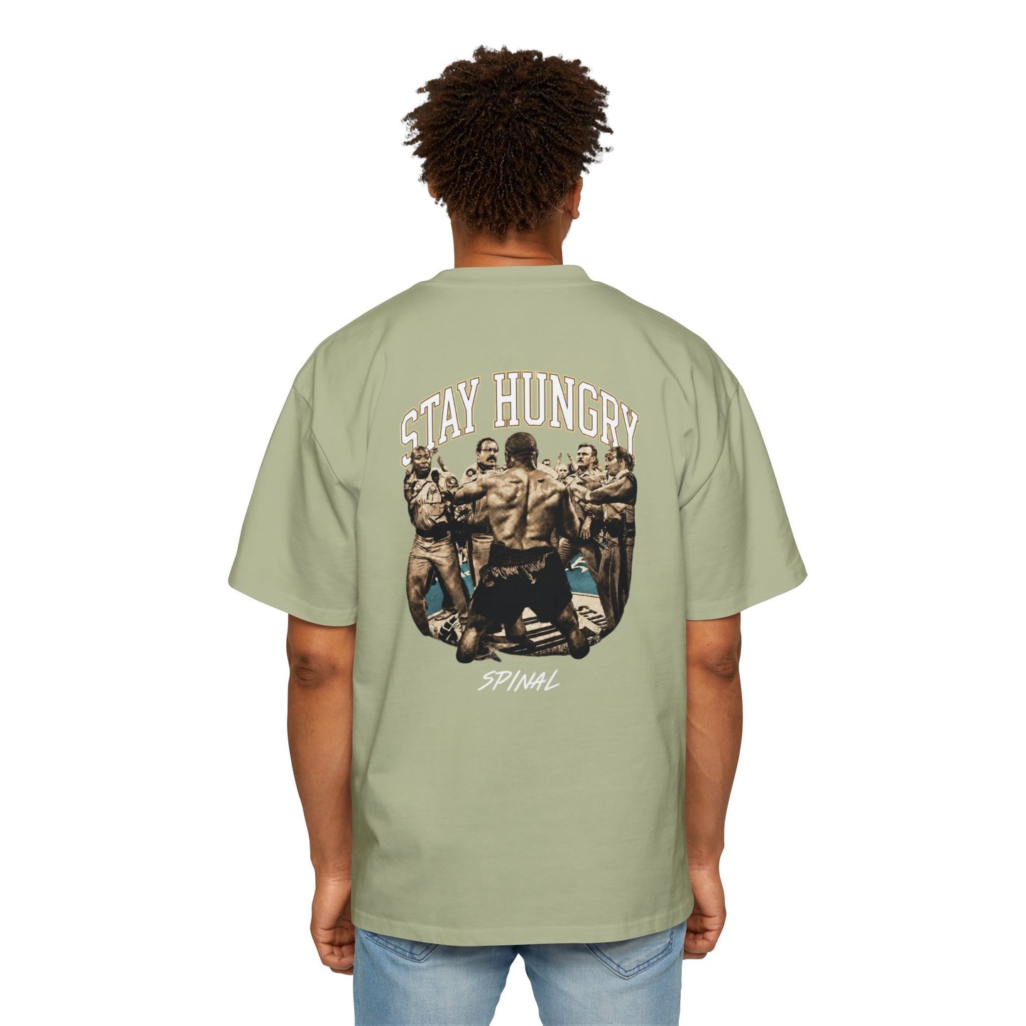Stay Hungry Oversized Tee — 'Tyson Spinal' Graphic Men's T-Shirt