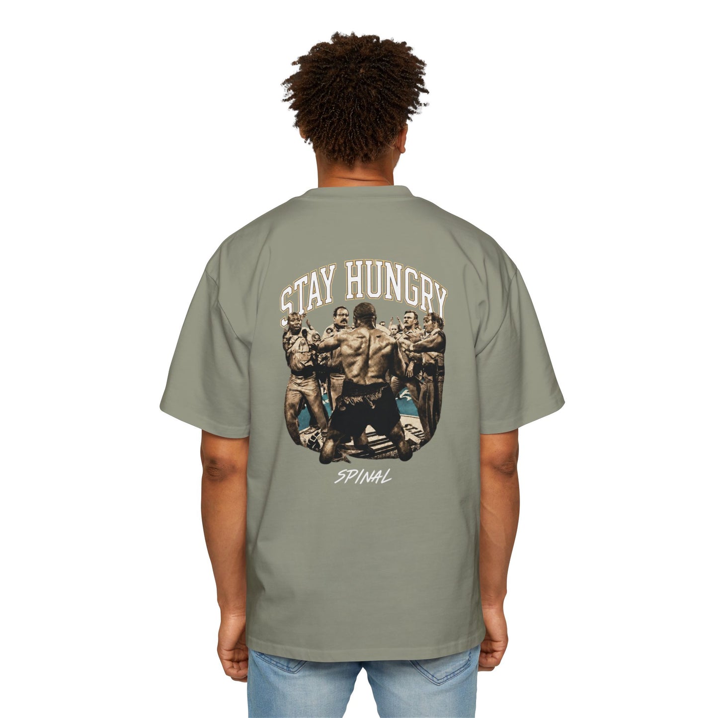 Stay Hungry Oversized Tee — 'Tyson Spinal' Graphic Men's T-Shirt