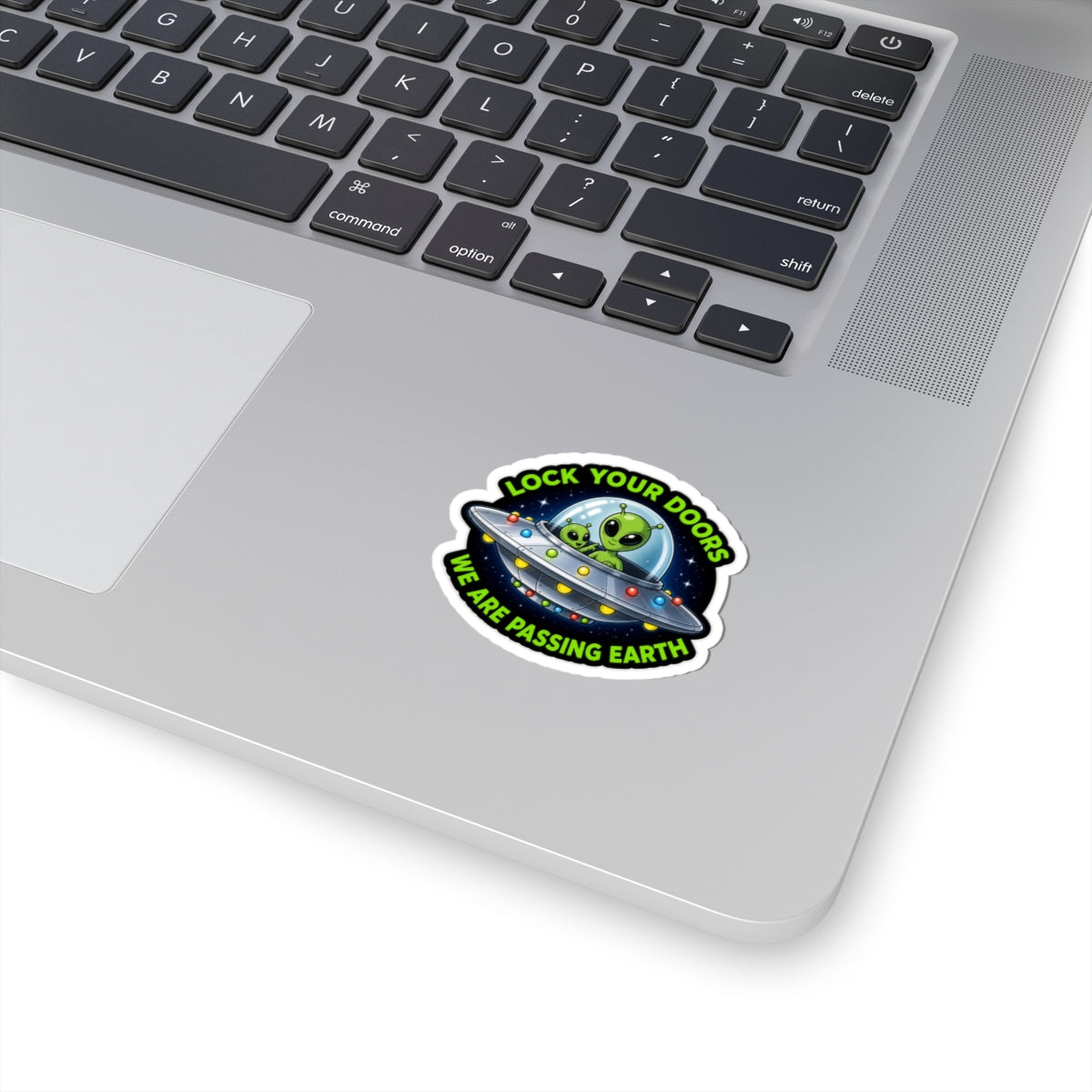 Lock Your Doors UFO Sticker