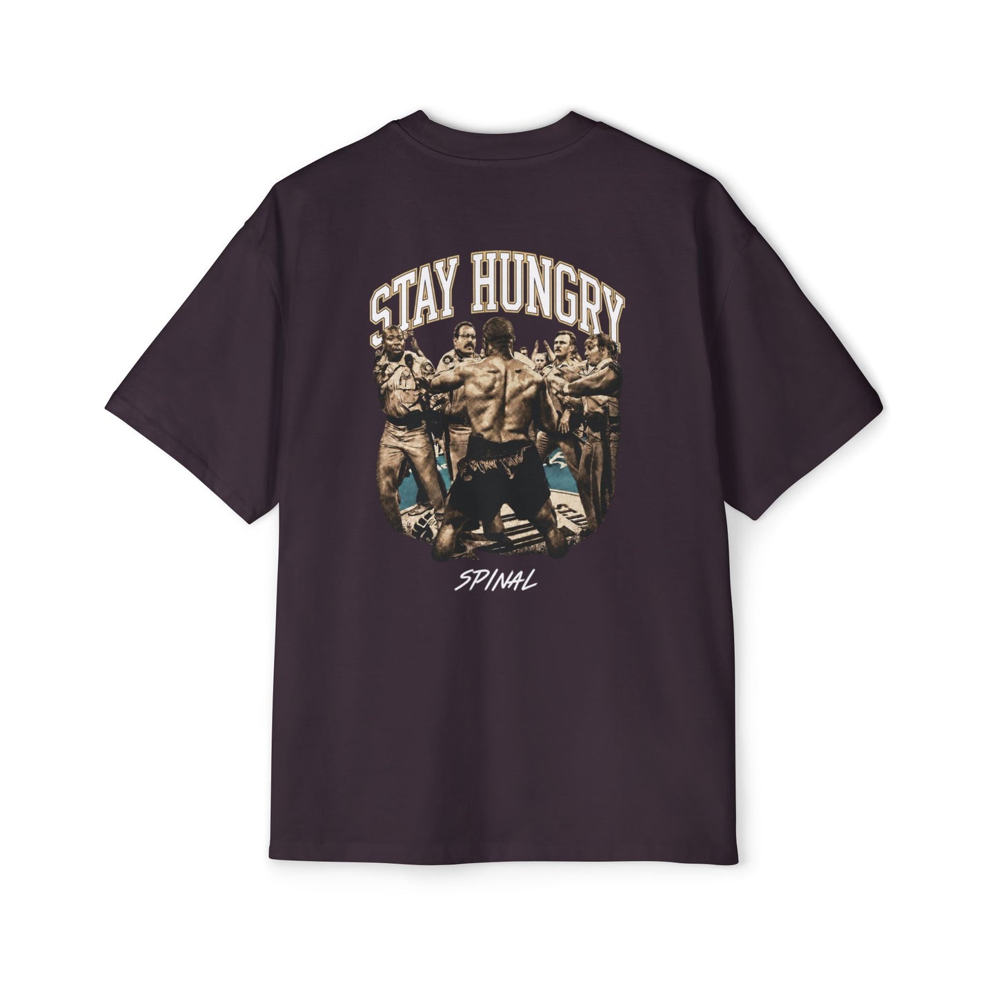 Stay Hungry Oversized Tee — 'Tyson Spinal' Graphic Men's T-Shirt