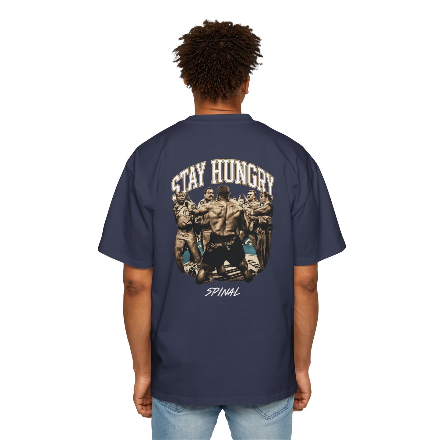 Stay Hungry Oversized Tee — 'Tyson Spinal' Graphic Men's T-Shirt