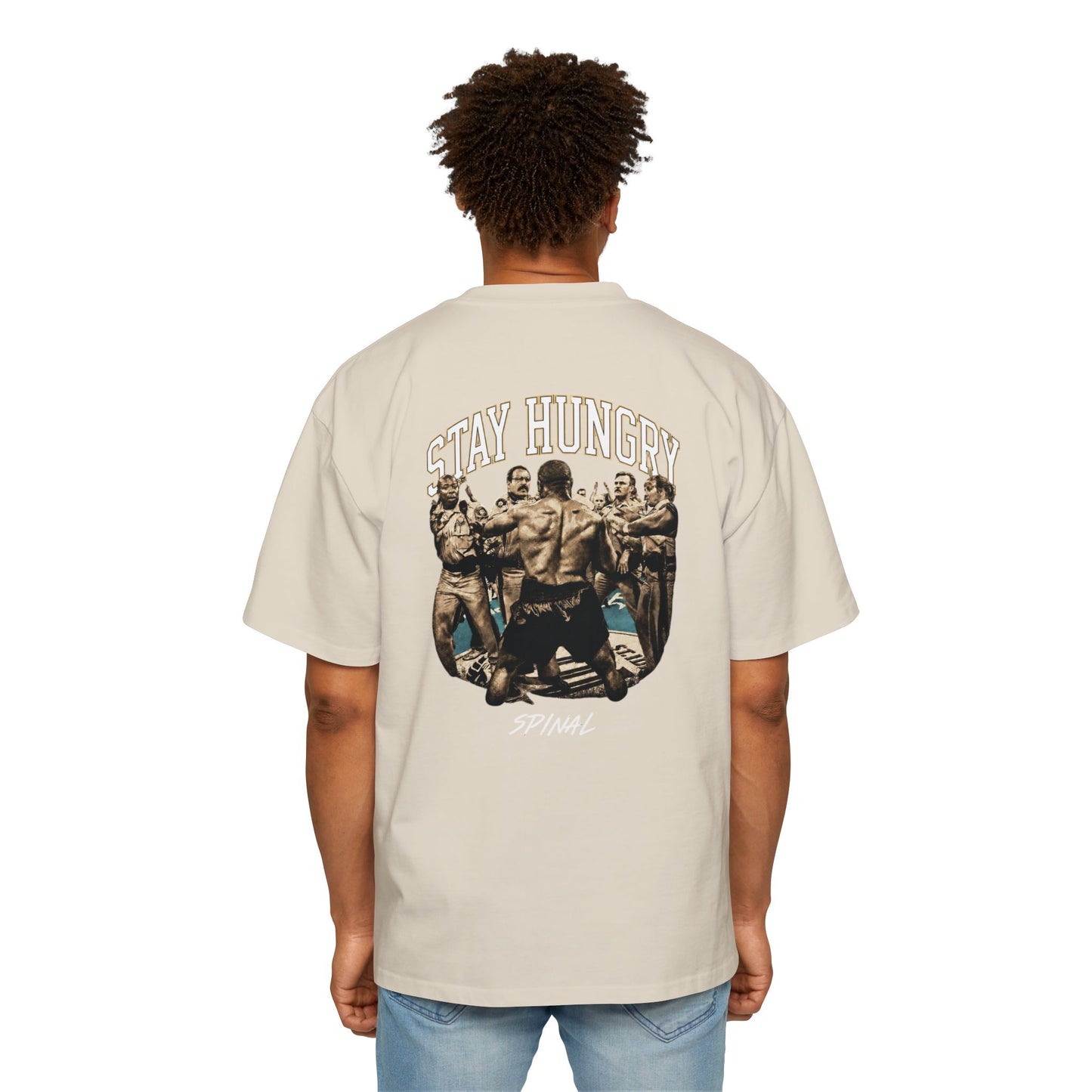 Stay Hungry Oversized Tee — 'Tyson Spinal' Graphic Men's T-Shirt