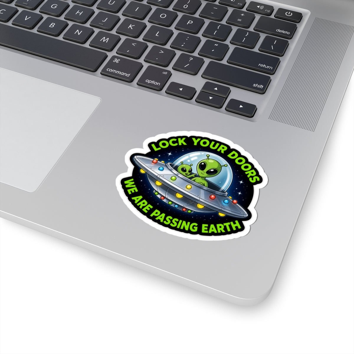 Lock Your Doors UFO Sticker