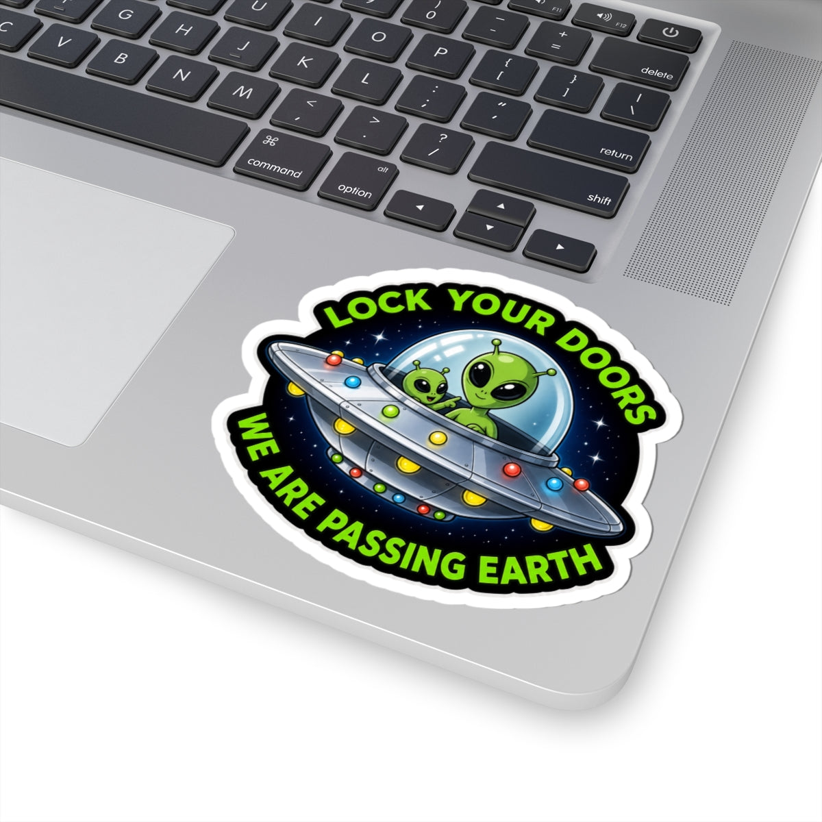 Lock Your Doors UFO Sticker