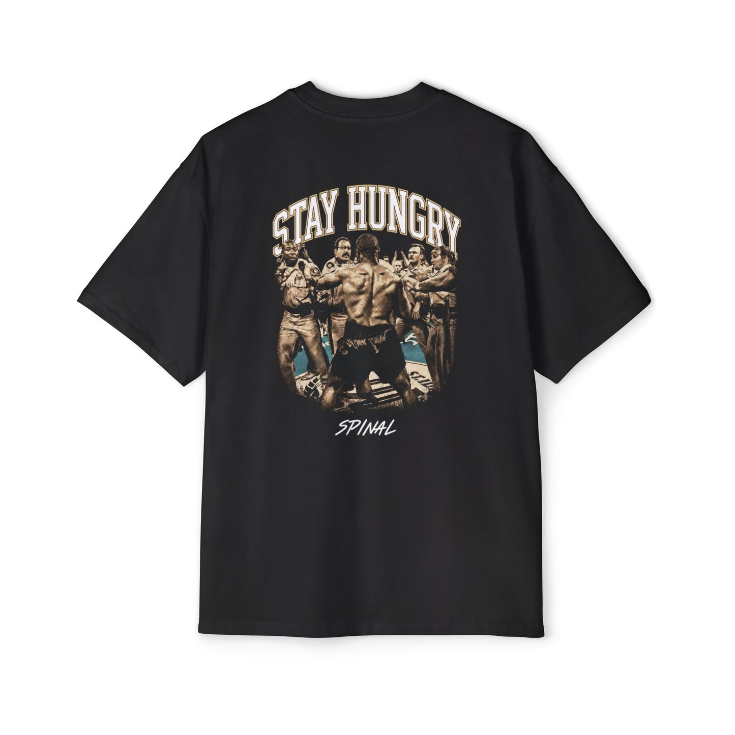 Stay Hungry Oversized Tee — 'Tyson Spinal' Graphic Men's T-Shirt